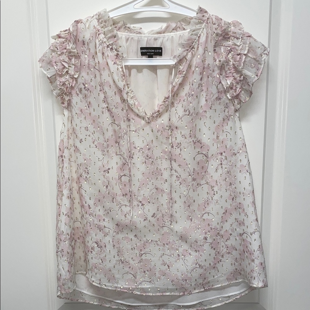 Generation Love Pink Floral silk top
